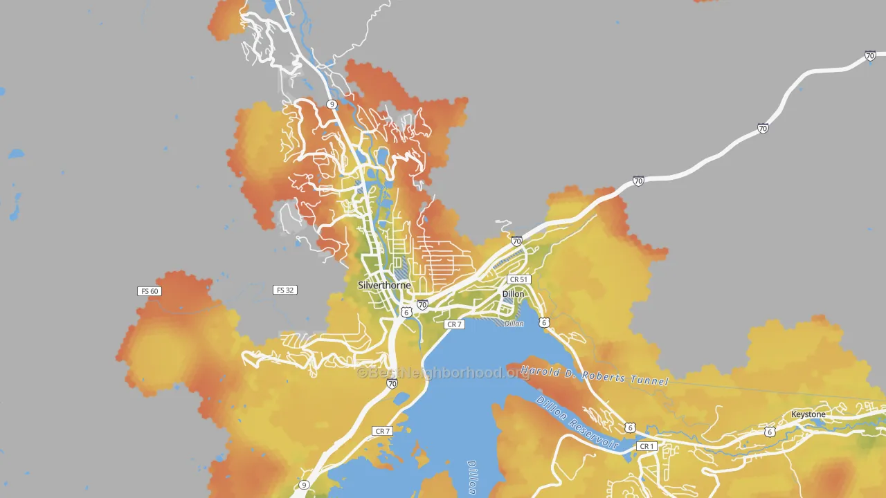 Bike Grade map of 80497, CO