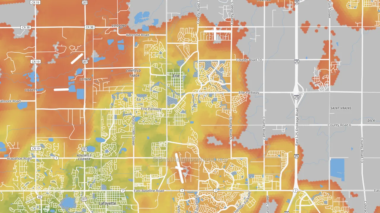 Bike Grade map of 80516, CO