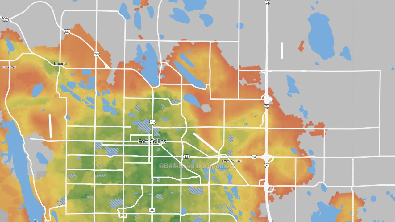 Bike Grade map of 80524, CO