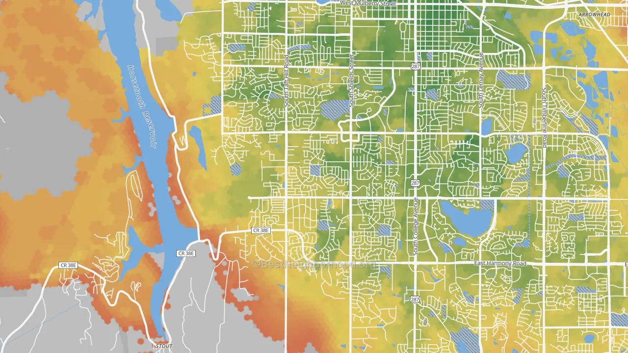 Bike Grade map of 80526, CO