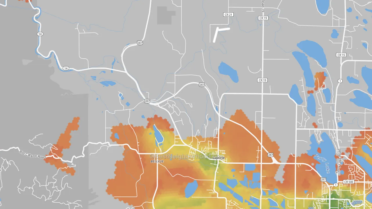 Bike Grade map of 80535, CO