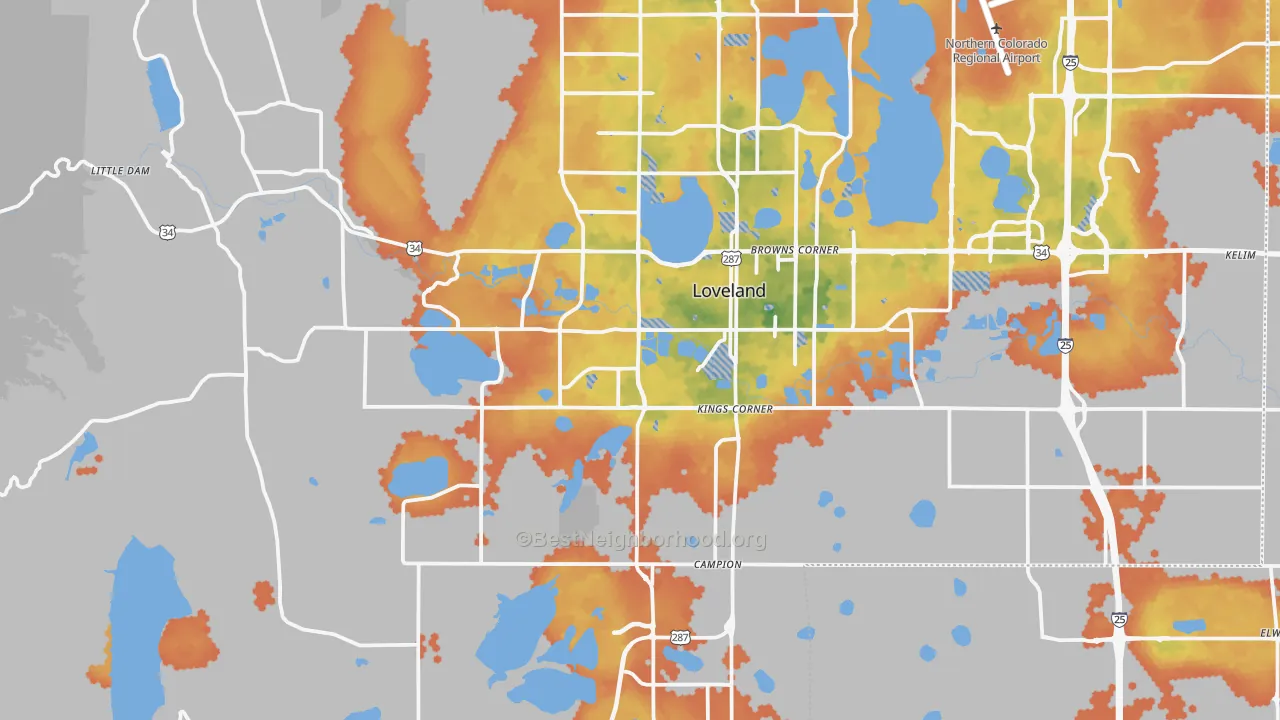 Bike Grade map of 80537, CO