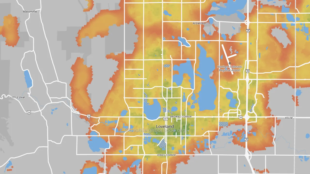Bike Grade map of 80538, CO