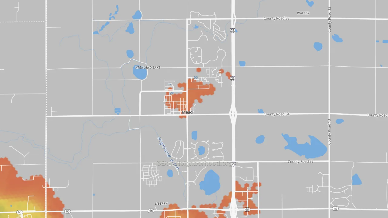 Bike Grade map of 80542, CO