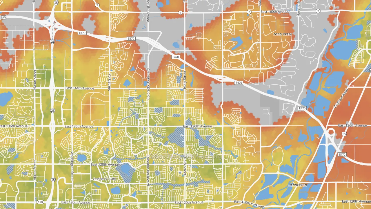 Bike Grade map of 80602, CO