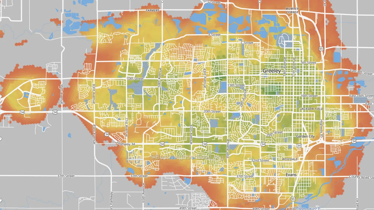 Bike Grade map of 80634, CO