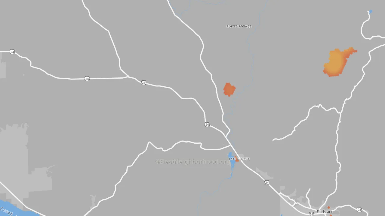 Bike Grade map of 80827, CO