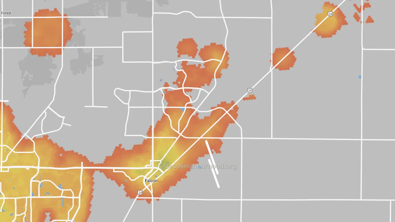 Bike Grade map of 80831, CO