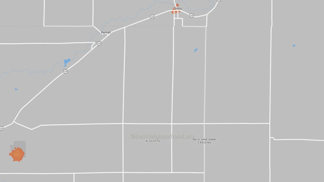 Bike Grade map of 80832, CO