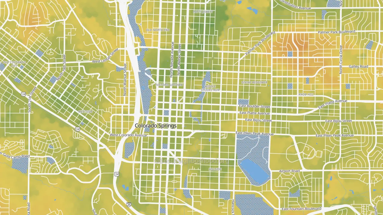 Bike Grade map of 80903, CO