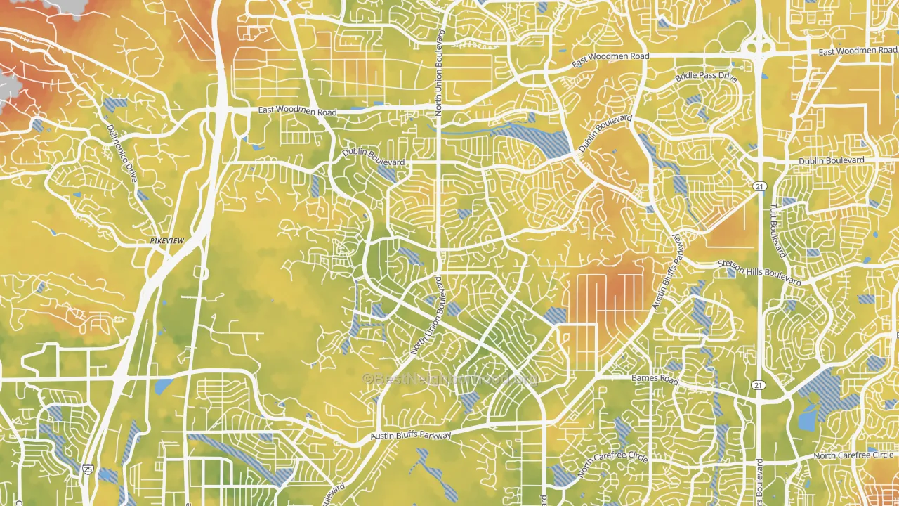 Bike Grade map of 80918, CO