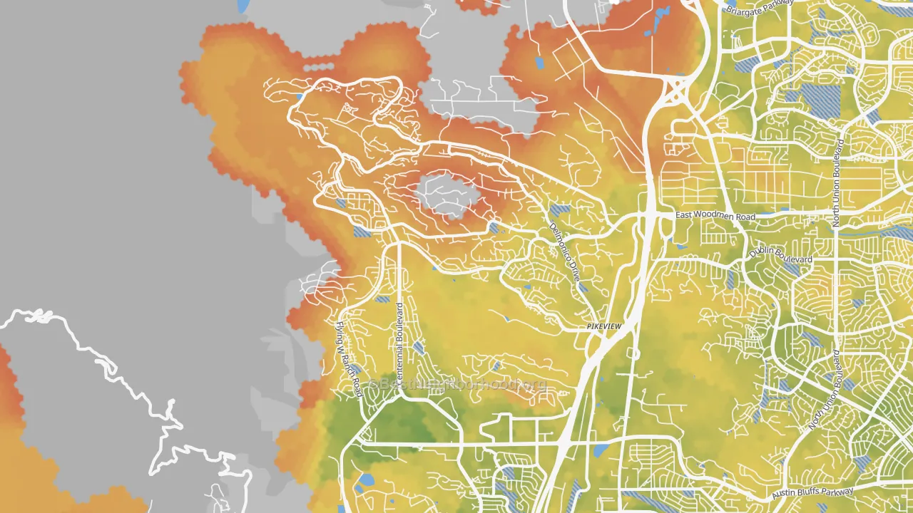 Bike Grade map of 80919, CO