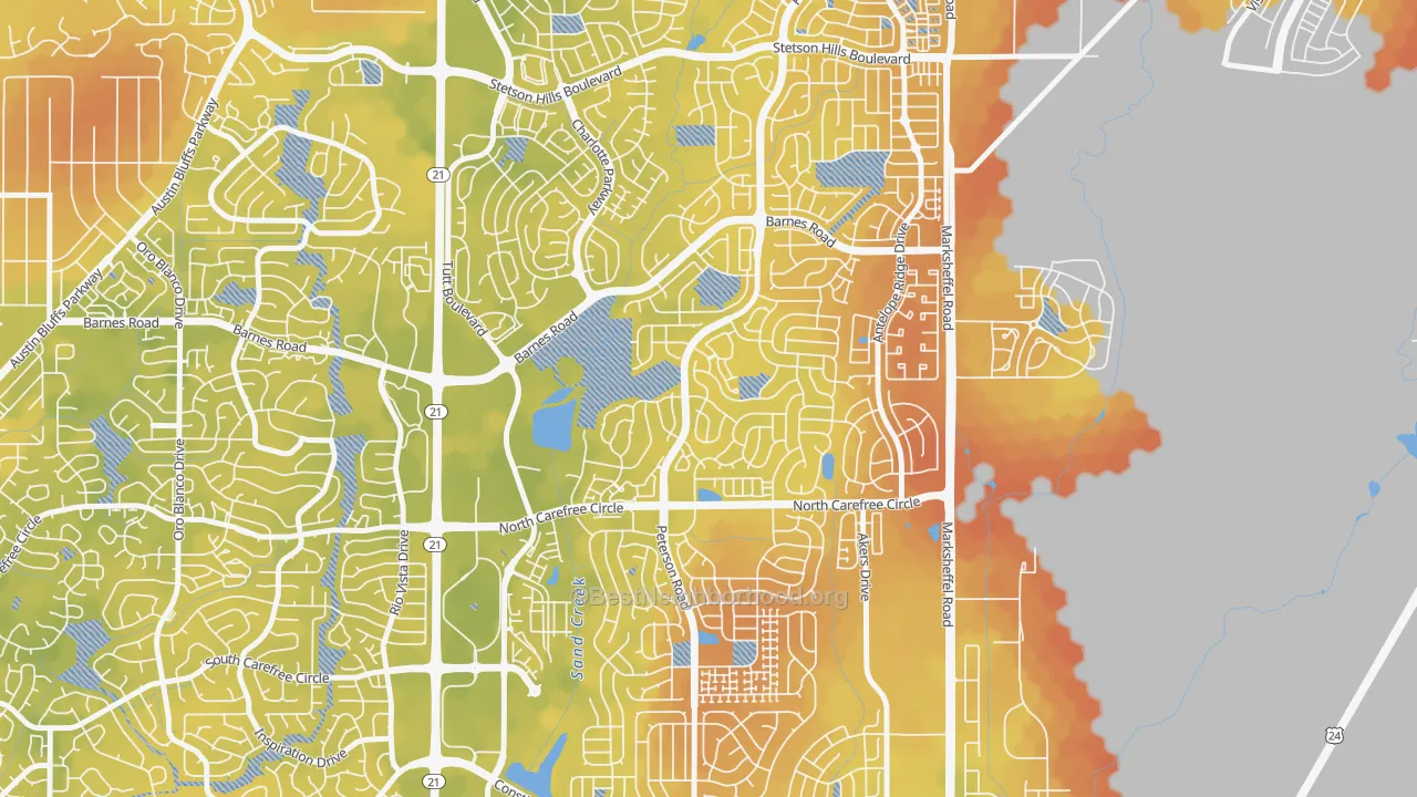 Bike Grade map of 80922, CO