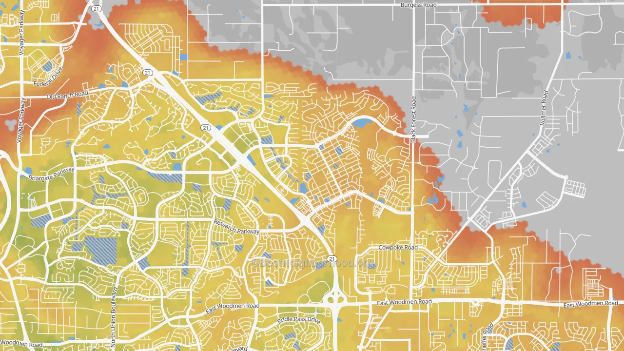 Bike Grade map of 80924, CO