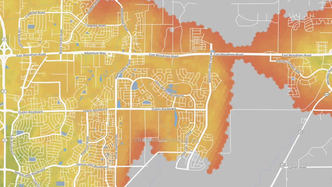 Bike Grade map of 80927, CO