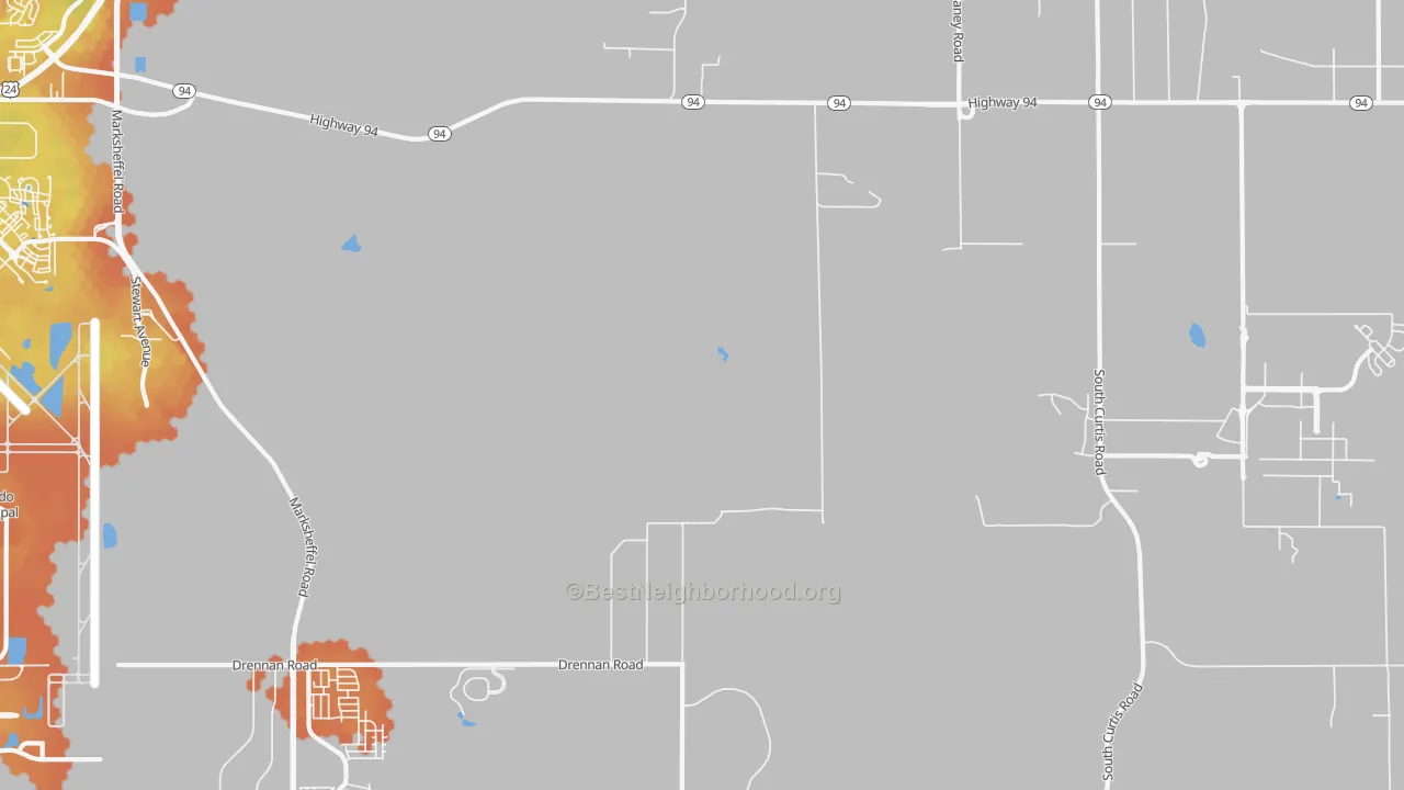 Bike Grade map of 80929, CO