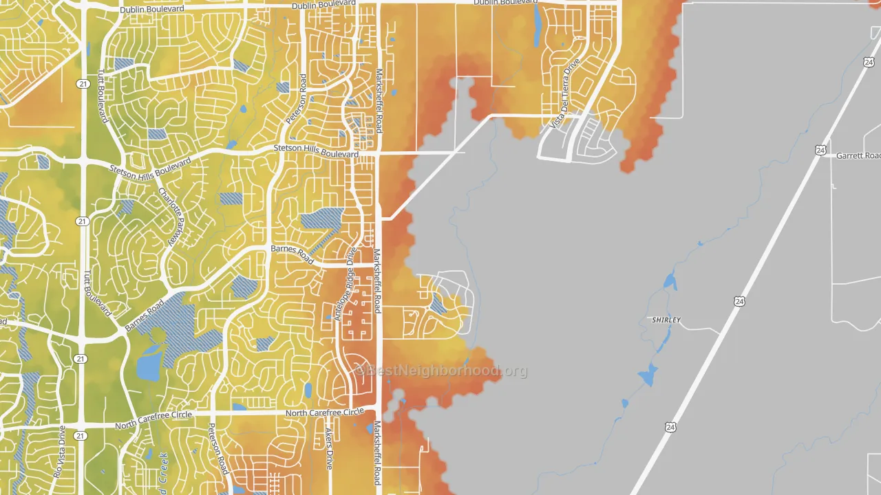 Bike Grade map of 80938, CO