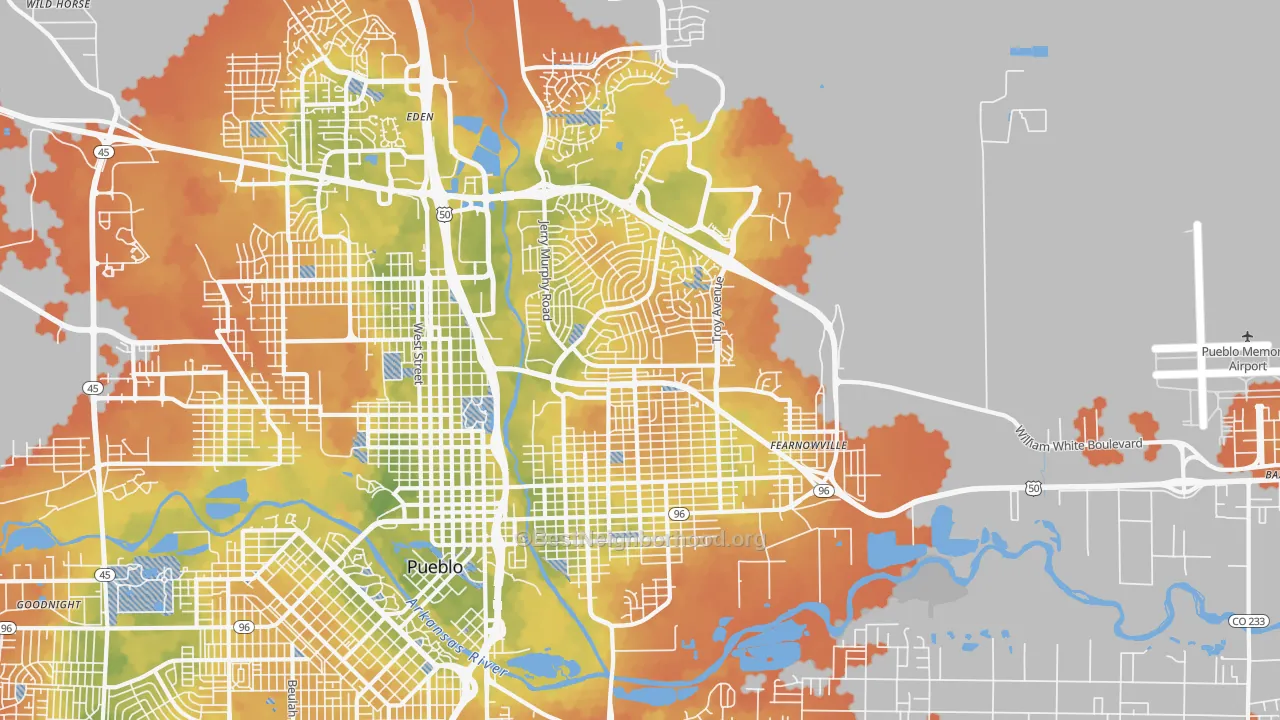 Bike Grade map of 81001, CO