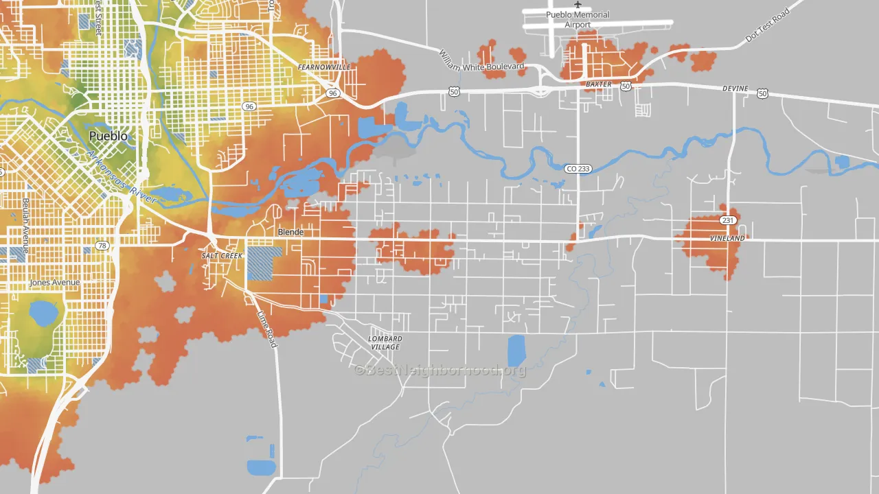 Bike Grade map of 81006, CO