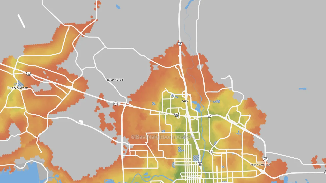 Bike Grade map of 81008, CO