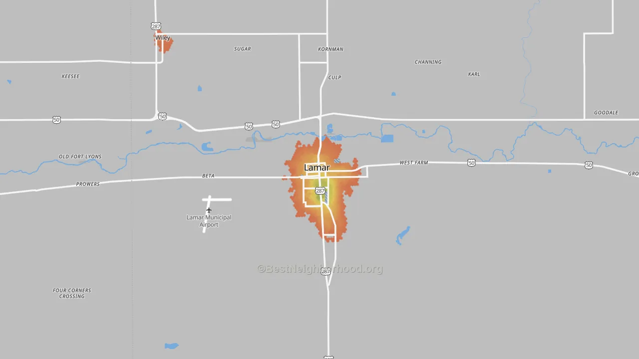 Bike Grade map of 81052, CO