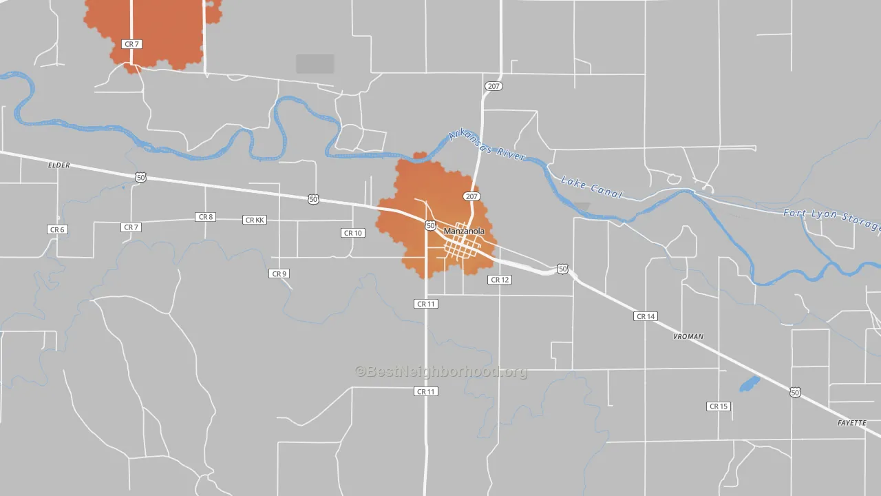 Bike Grade map of 81058, CO