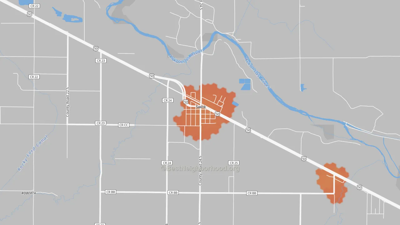 Bike Grade map of 81077, CO