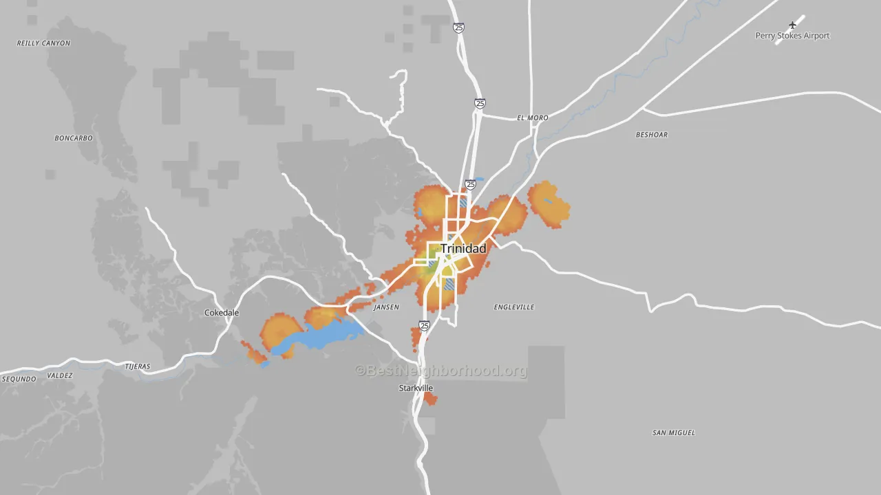 Bike Grade map of 81082, CO
