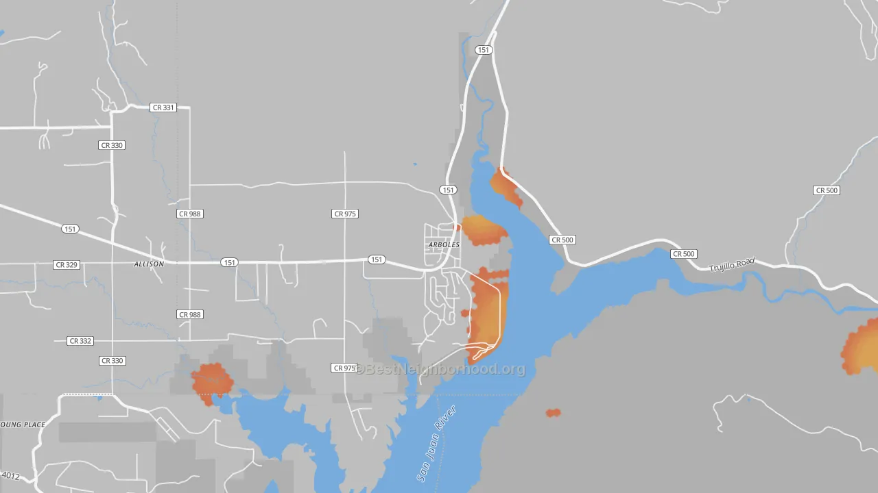 Bike Grade map of 81121, CO
