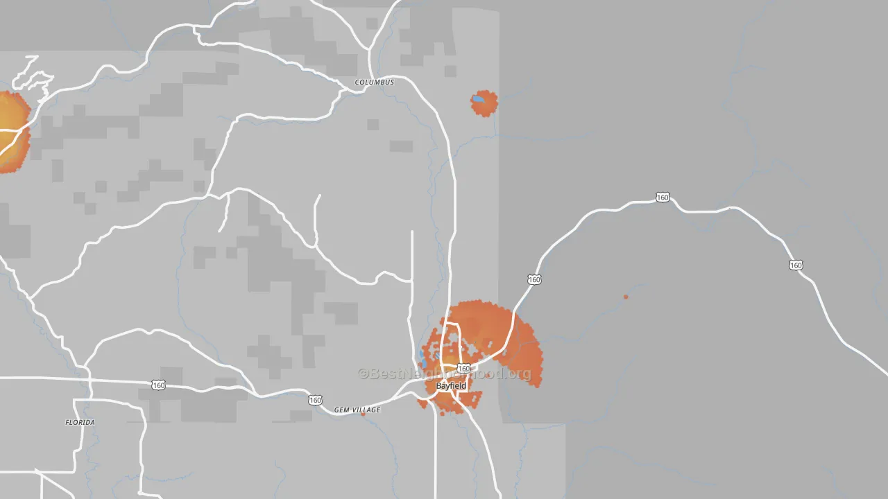 Bike Grade map of 81122, CO