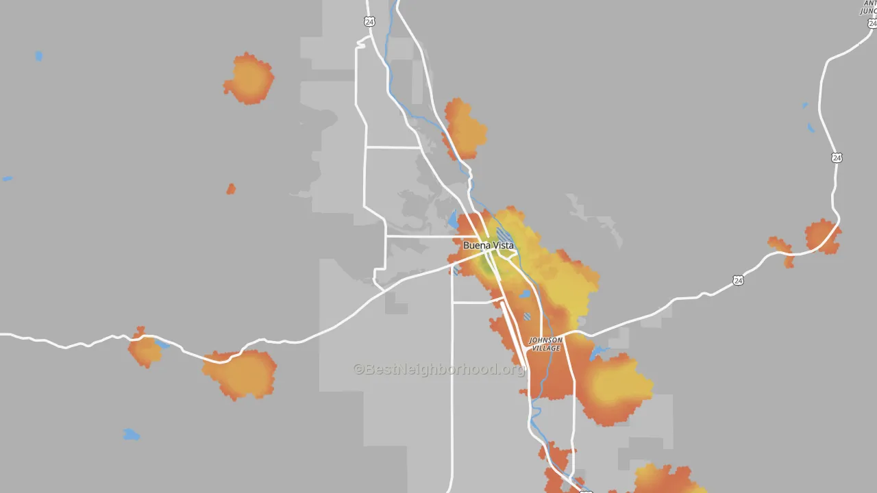 Bike Grade map of 81211, CO