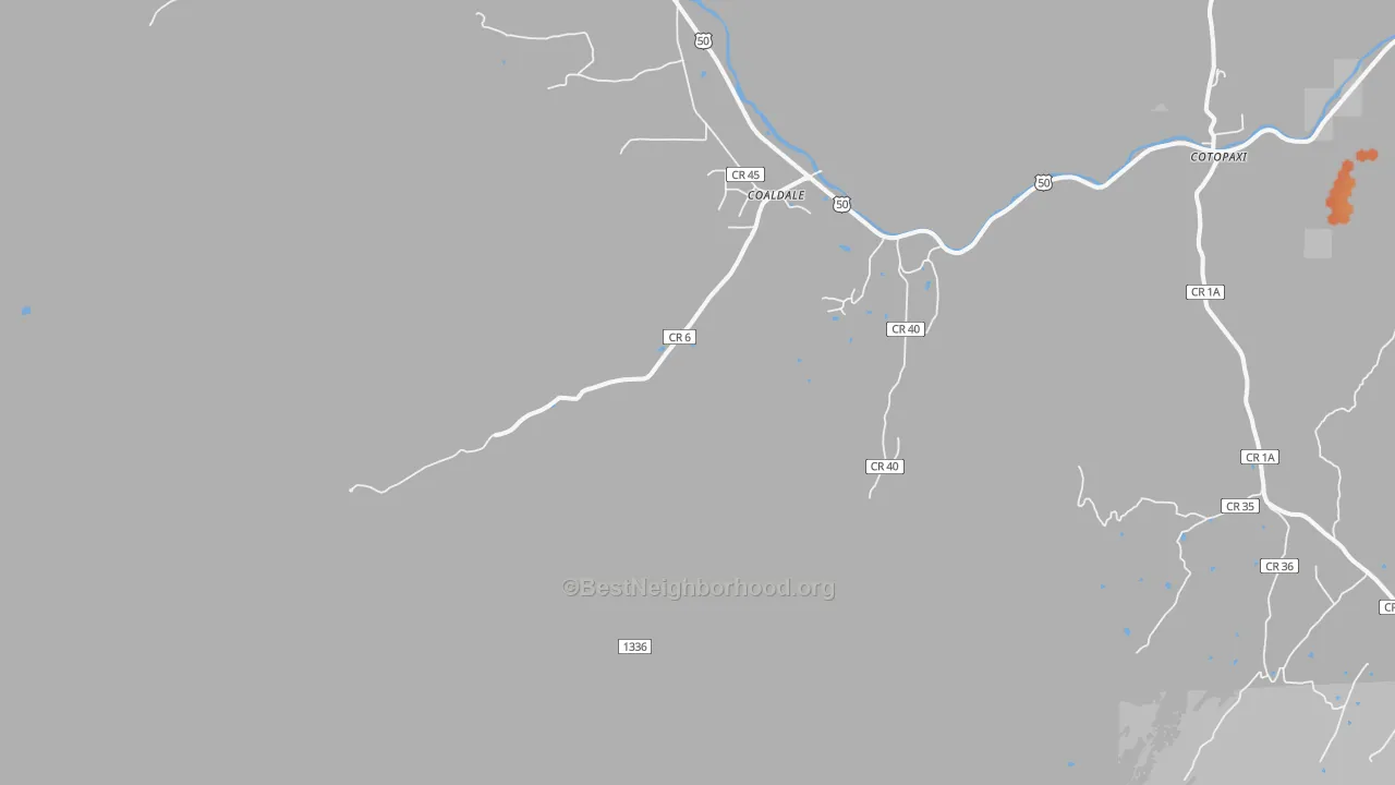 Bike Grade map of 81222, CO