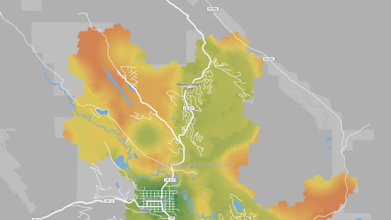 Bike Grade map of 81225, CO