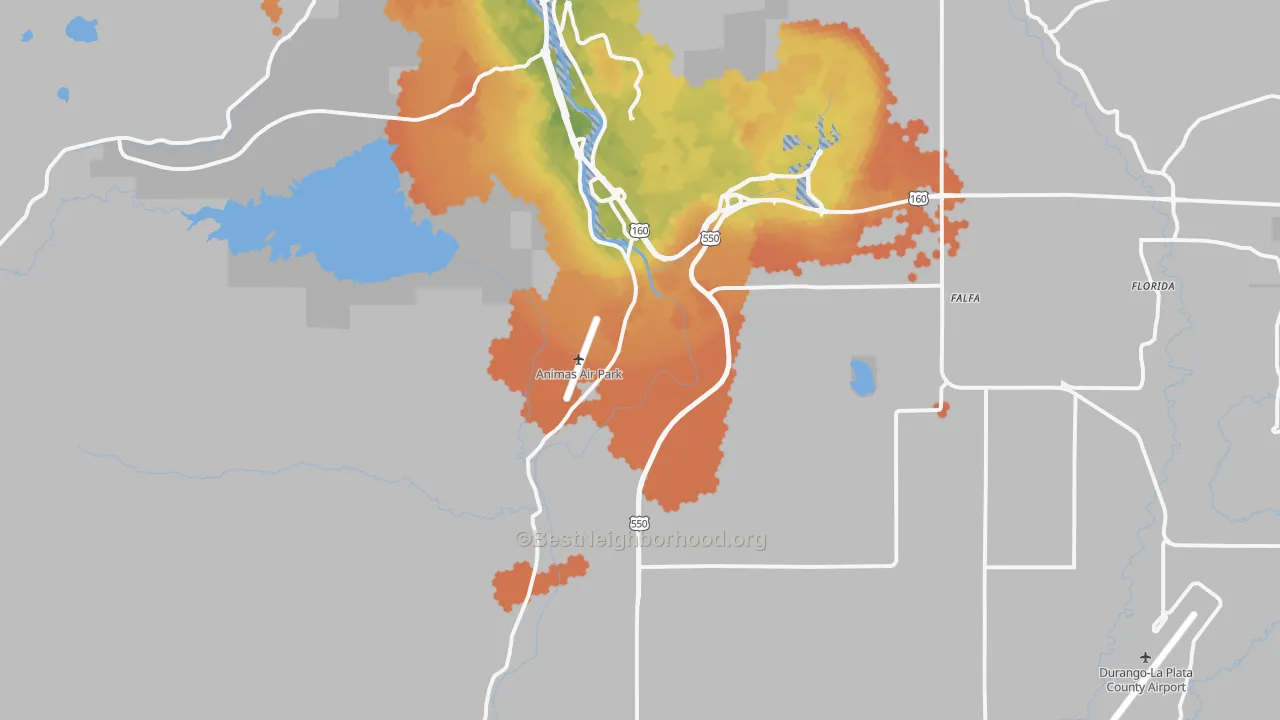 Bike Grade map of 81303, CO