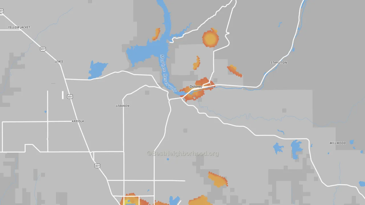 Bike Grade map of 81323, CO