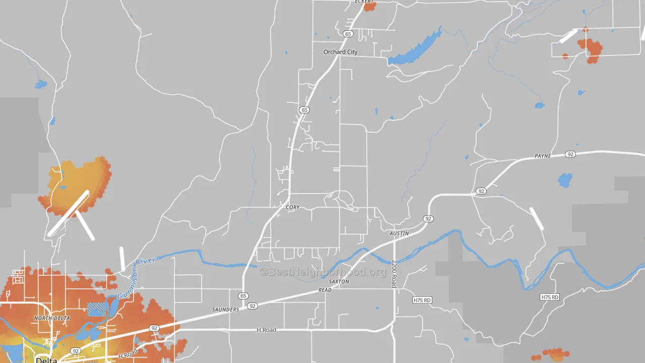 Bike Grade map of 81410, CO
