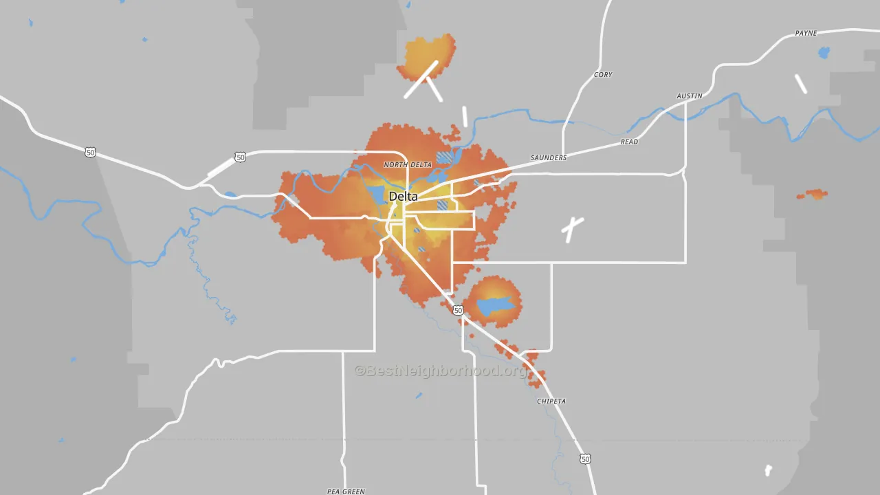 Bike Grade map of 81416, CO