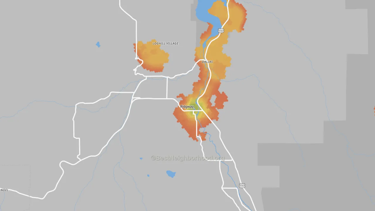 Bike Grade map of 81432, CO