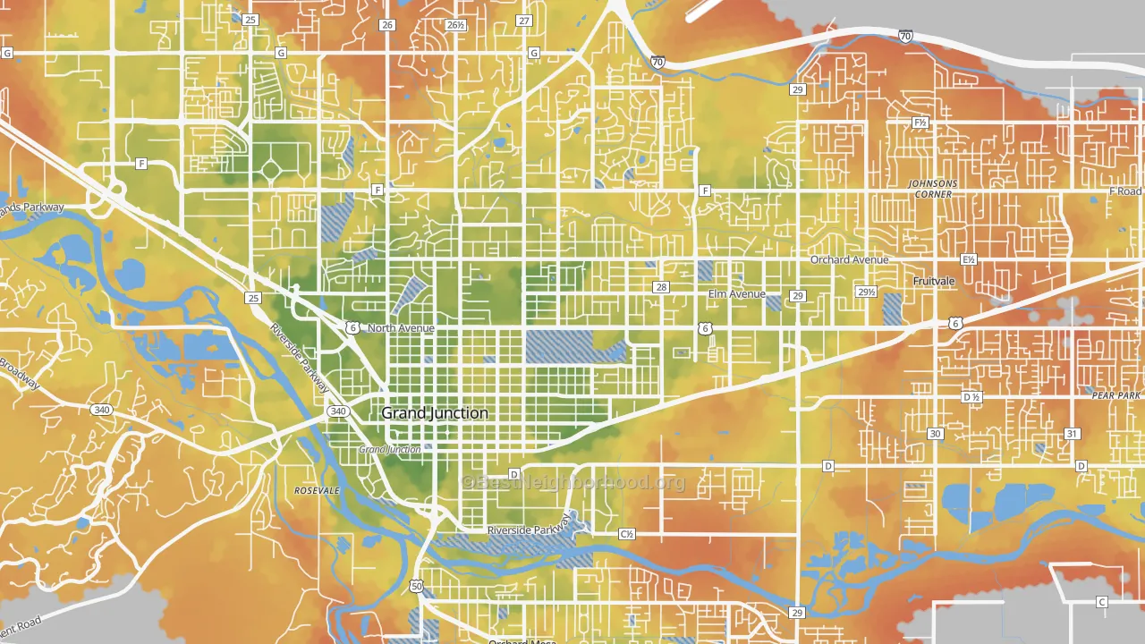 Bike Grade map of 81501, CO