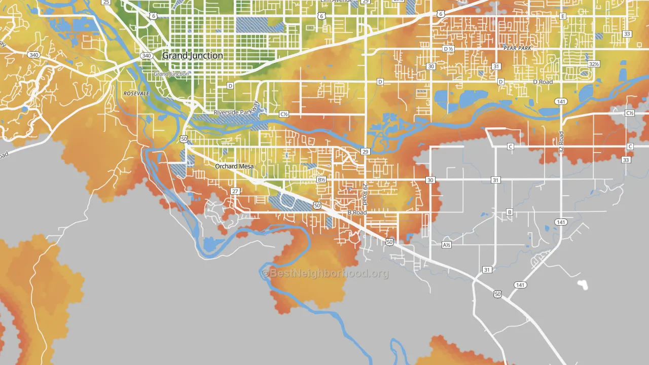 Bike Grade map of 81503, CO