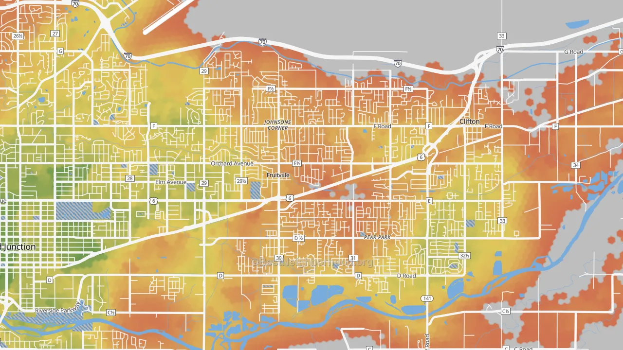 Bike Grade map of 81504, CO