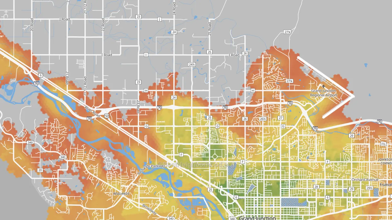 Bike Grade map of 81505, CO