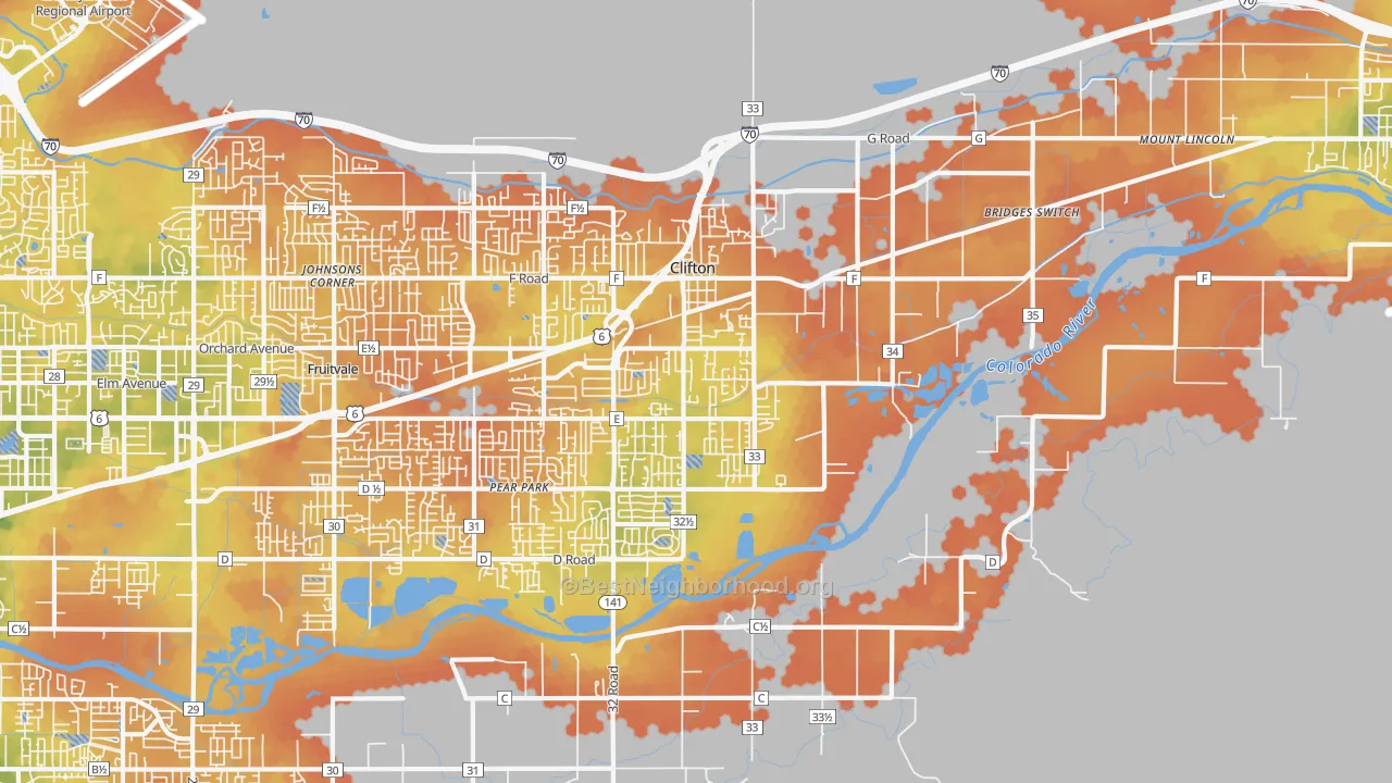 Bike Grade map of 81520, CO