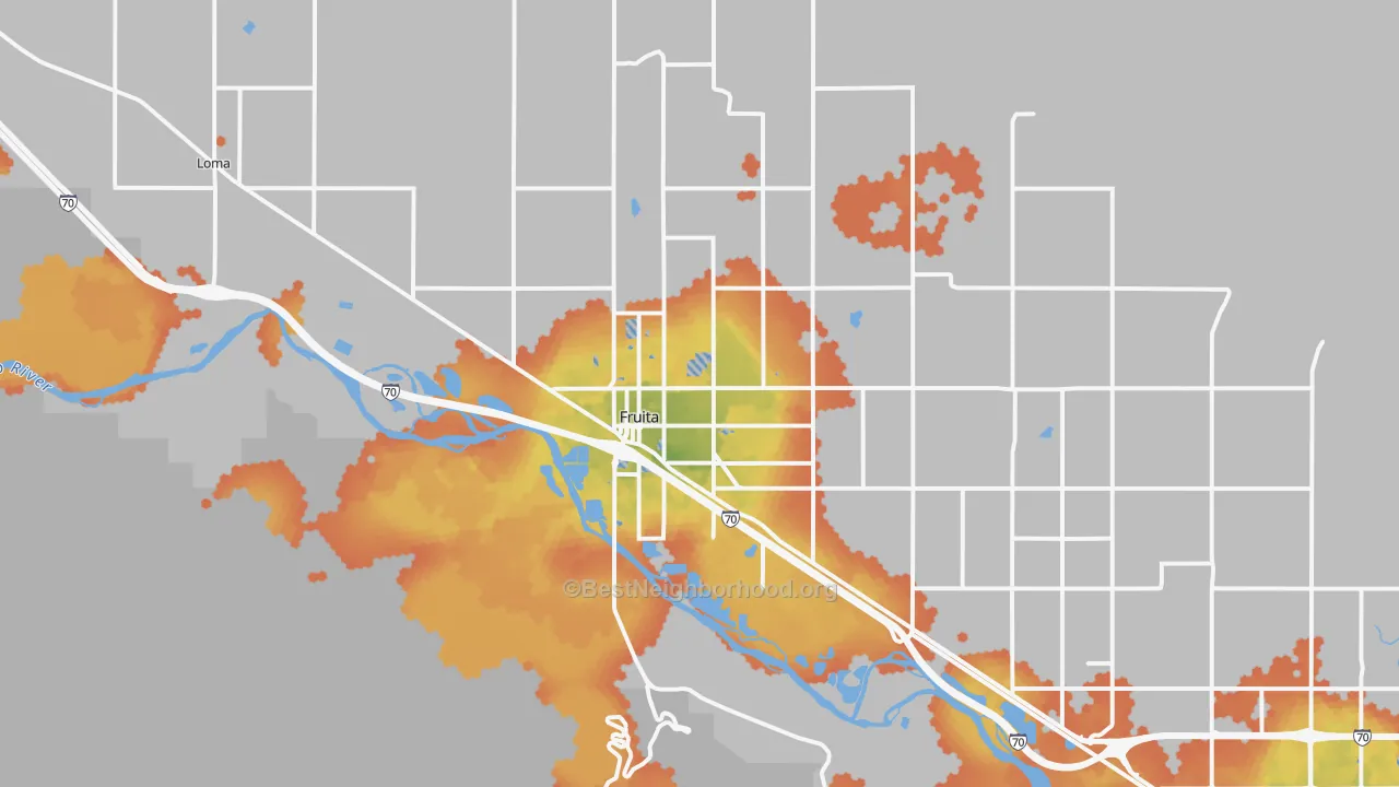 Bike Grade map of 81521, CO