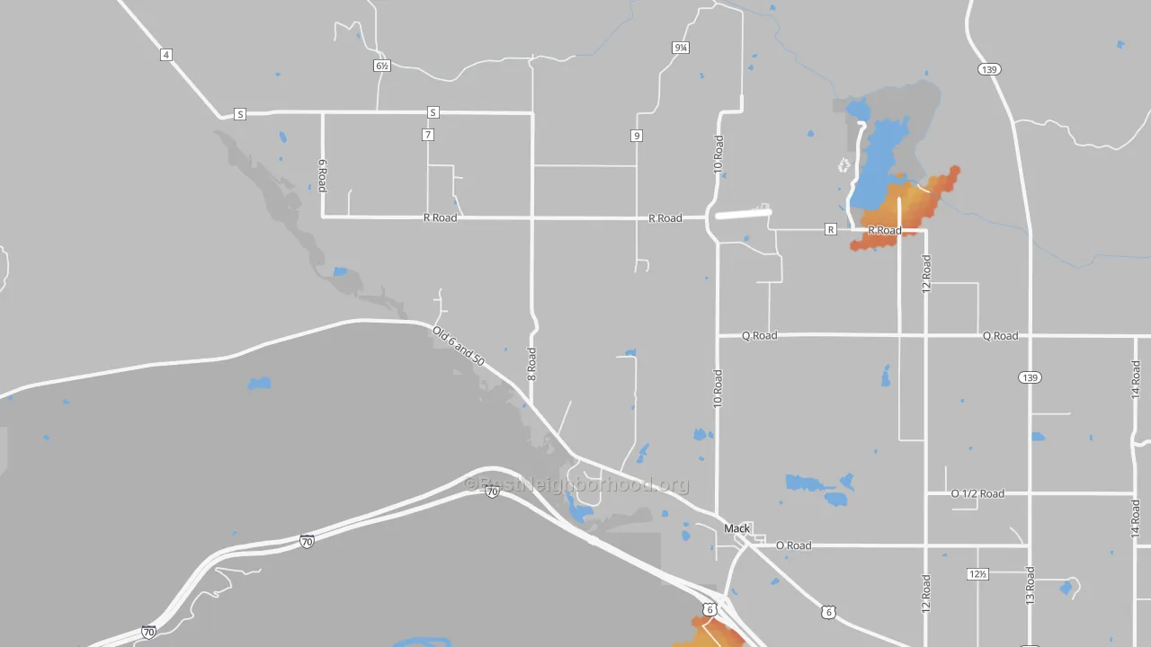 Bike Grade map of 81525, CO
