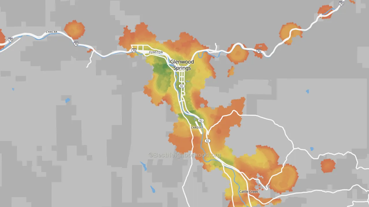 Bike Grade map of 81601, CO