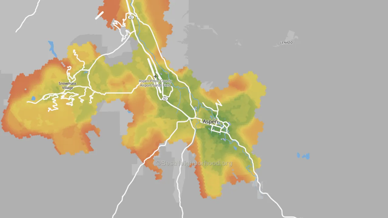 Bike Grade map of 81611, CO