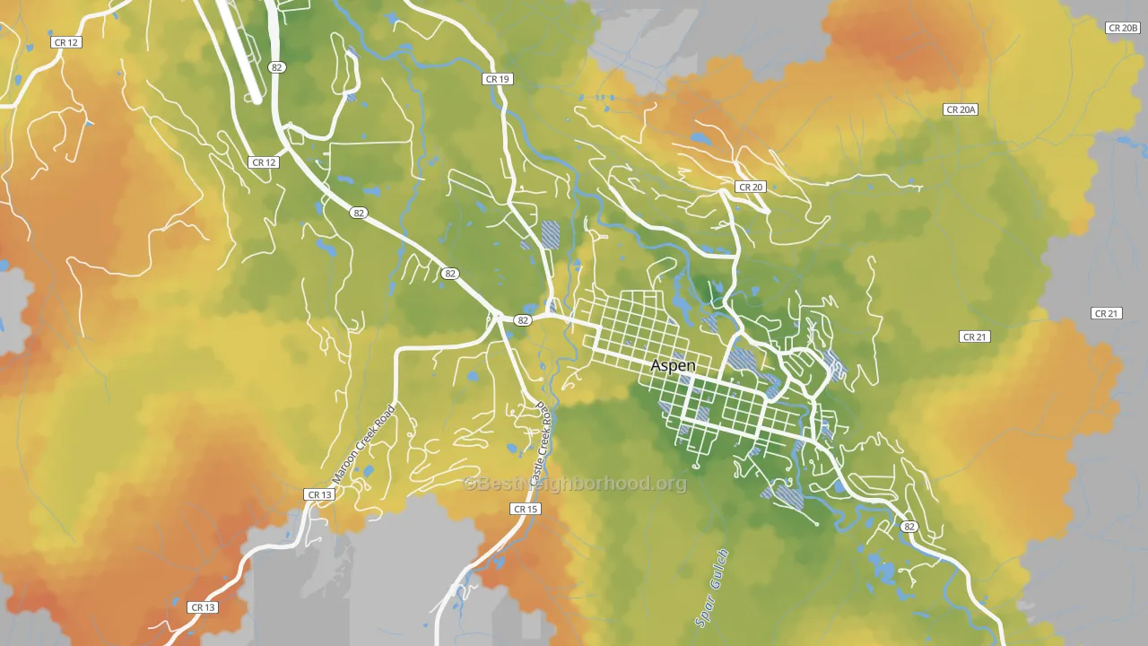 Bike Grade map of 81612, CO