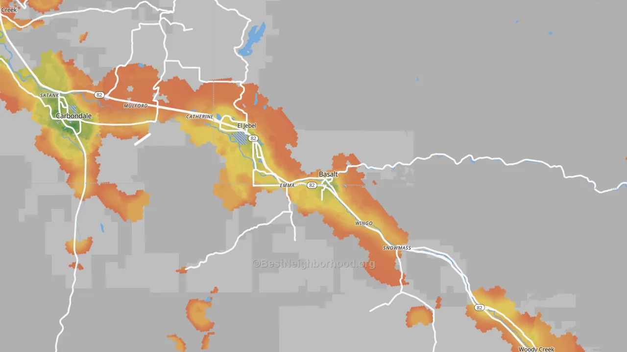 Bike Grade map of 81621, CO