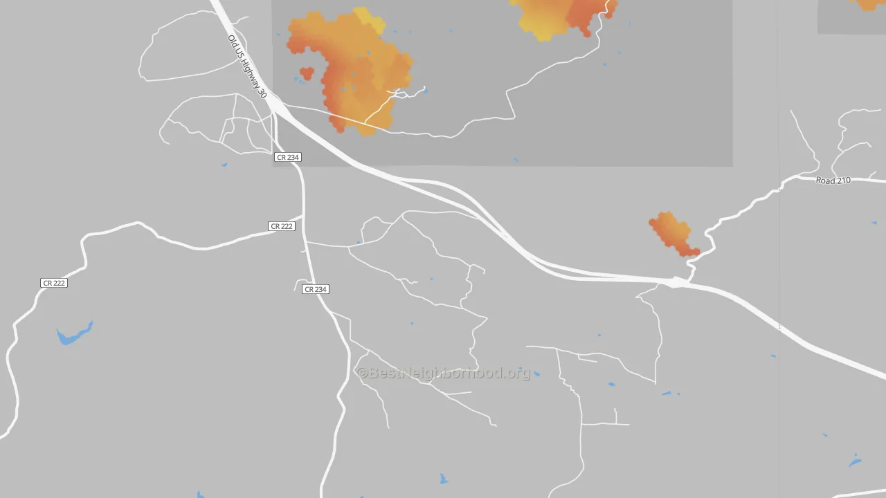 Bike Grade map of 82052, WY